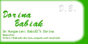 dorina babiak business card